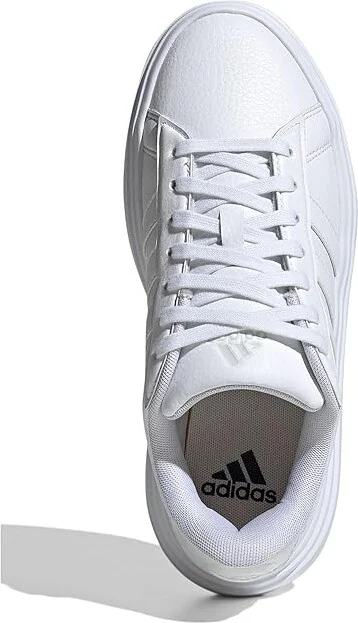 adidas Grand Court Platform Women's Shoes White/White/Crystal White : 10 B - Medium, Leather/Rubber/Suede - Image 2