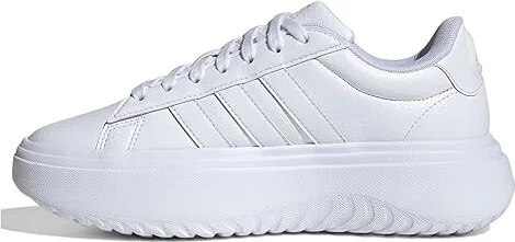 adidas Grand Court Platform Women's Shoes White/White/Crystal White : 10 B - Medium, Leather/Rubber/Suede - Image 5