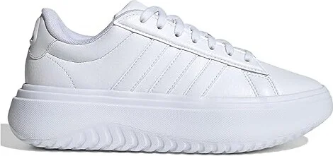 adidas Grand Court Platform Women's Shoes White/White/Crystal White : 10 B - Medium, Leather/Rubber/Suede - Image 6