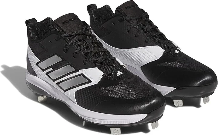 adidas Icon 8 Baseball Cleats Men's Shoes Core Black/Silver Metallic/Footwear White 1 : 12.5 D - Medium