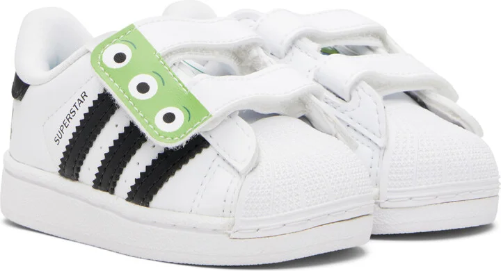 adidas Kids Baby White Superstar II Comfort Closure AR Sneakers - Image 4