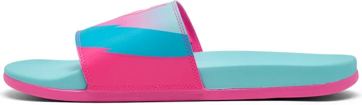 Adidas Men's Adilette Comfort Messi Slide Sandals from Finish Line - Flash Aqua, Pink - Image 3