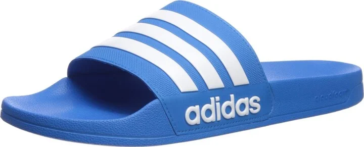 adidas Men's Adilette Shower Slides Bright Blue/White/Bright Blue 18