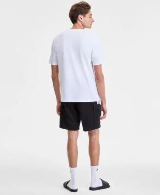Adidas Mens Three Stripes Tiro 9 Cargo Shorts Slide Pocket T Shirt Adilette Comfort Slide Sandals - Image 4