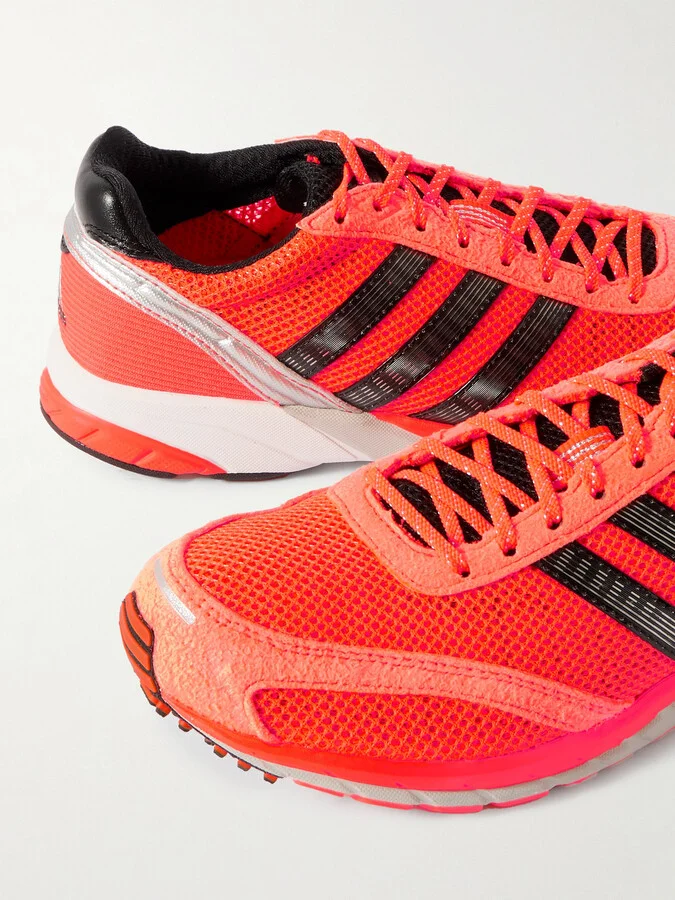 adidas Originals - Adizero Adios Og Rubber-trimmed Mesh Sneakers - Red - Image 4