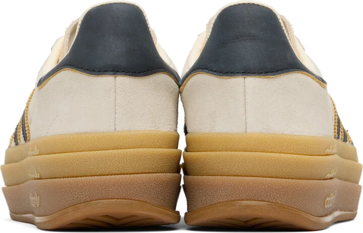 adidas Originals Beige & Black Gazelle Bold Sneakers - Image 2