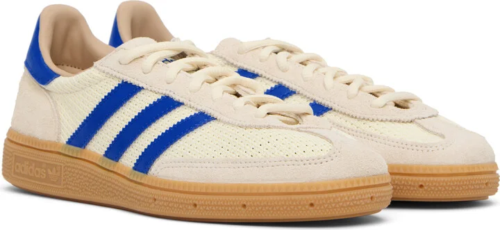 adidas Originals Beige & Blue Handball Spezial Sneakers - Image 4