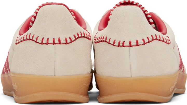 adidas Originals Beige & Red Gazelle Indoor Sneakers - Image 2