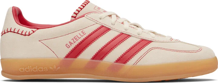 adidas Originals Beige & Red Gazelle Indoor Sneakers