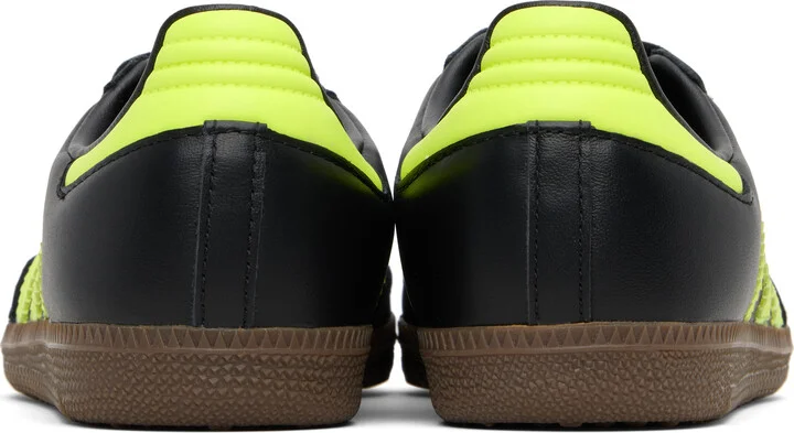 adidas Originals Black & Green Samba OG Sneakers - Image 2