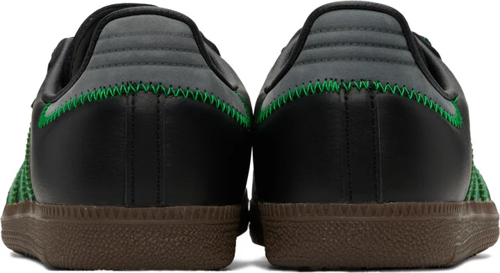 adidas Originals Black & Green Samba Sneakers - Image 2