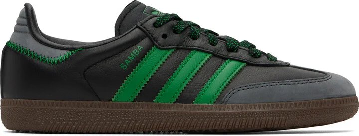 adidas Originals Black & Green Samba Sneakers