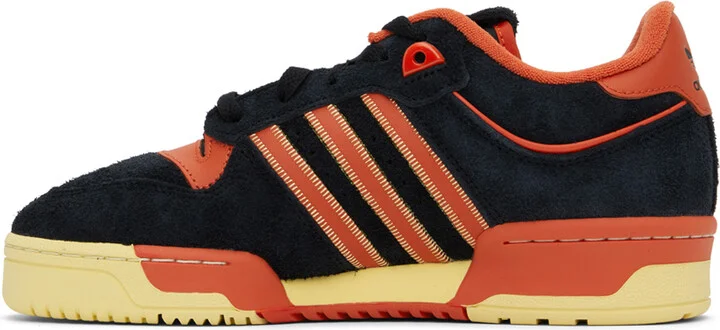 adidas Originals Black & Orange Rivalry 86 Low Sneakers - Image 3