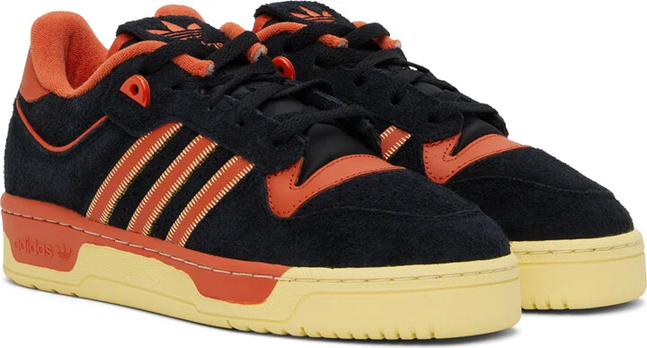 adidas Originals Black & Orange Rivalry 86 Low Sneakers - Image 4