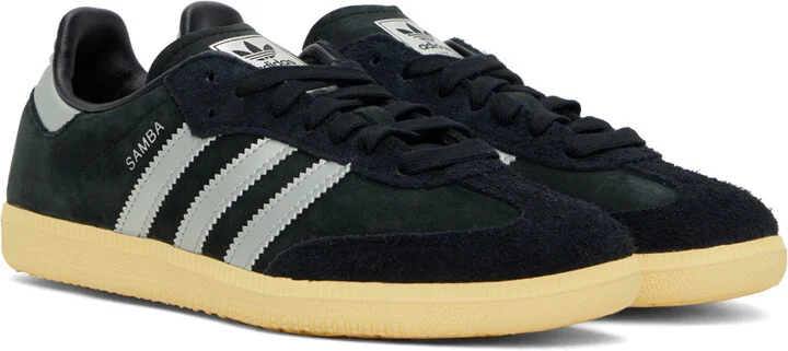 adidas Originals Black & Silver Samba OG Sneakers - Image 4