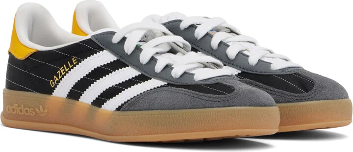 adidas Originals Black & White Gazelle Indoor Sneakers - Image 4