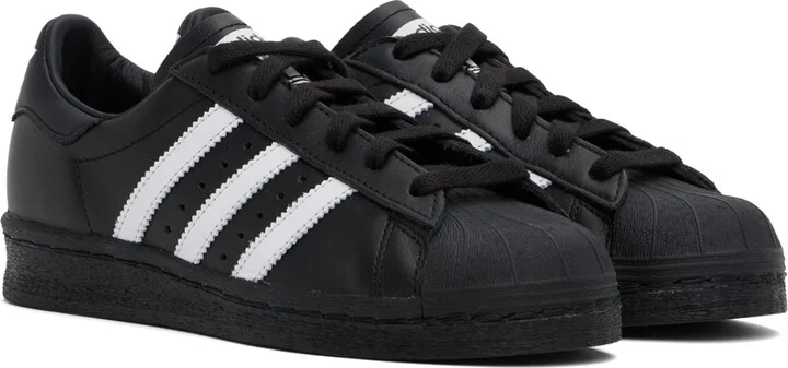 adidas Originals Black & White Superstar 82 Sneakers - Image 4