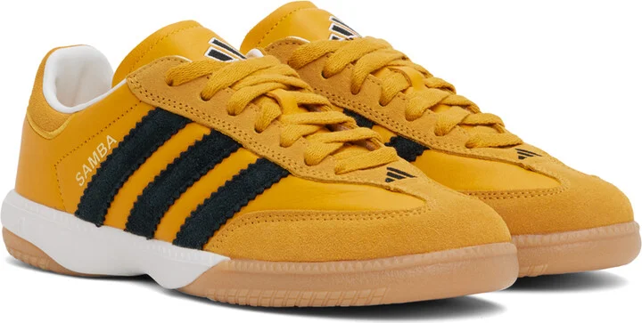 adidas Originals Black & Yellow Samba MN Sneakers - Image 4