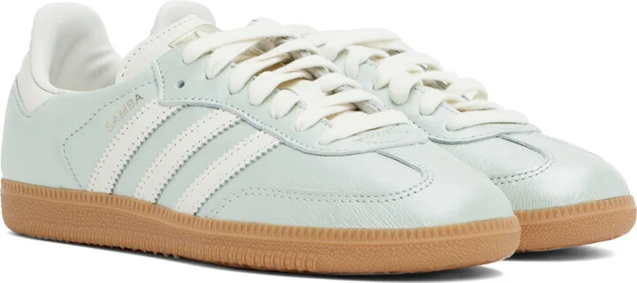 adidas Originals Blue & White Samba OG Sneakers - Image 4