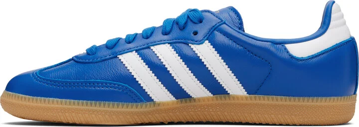 adidas Originals Blue & White Samba OG Sneakers - Image 3