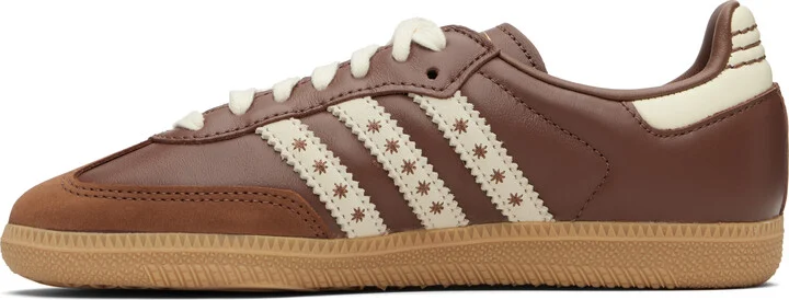 adidas Originals Brown & Off-White Samba OG Sneakers - Image 3