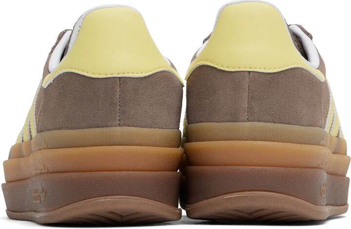 adidas Originals Brown & Yellow Gazelle Bold Sneakers - Image 2
