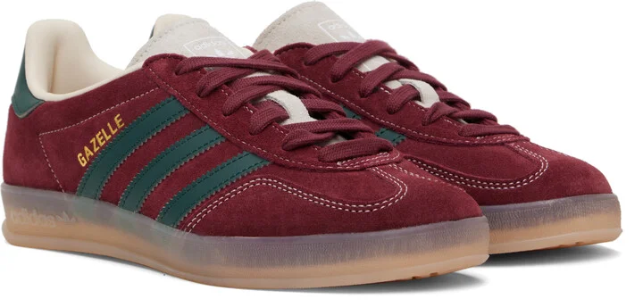 adidas Originals Burgundy Gazelle Indoor Sneakers - Image 4