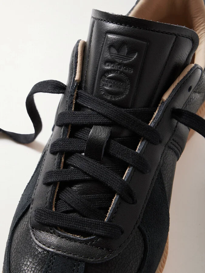 adidas Originals - Bw Army Lux Suede-trimmed Cracked-leather Sneakers - Black - Image 4