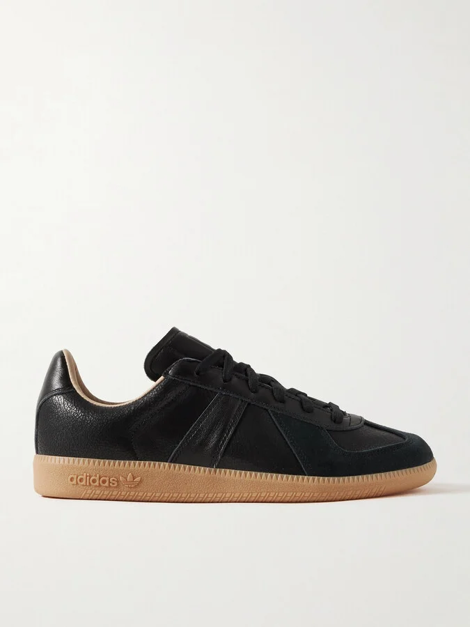 adidas Originals - Bw Army Lux Suede-trimmed Cracked-leather Sneakers - Black