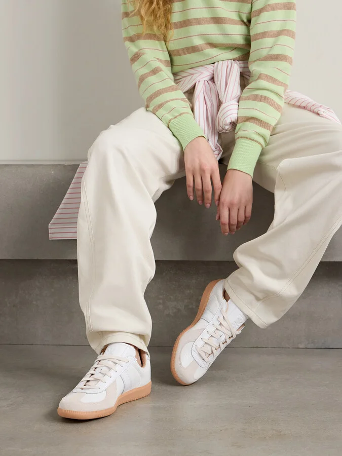 adidas Originals - Bw Army Lux Suede-trimmed Paneled Cracked-leather Sneakers - White - Image 2