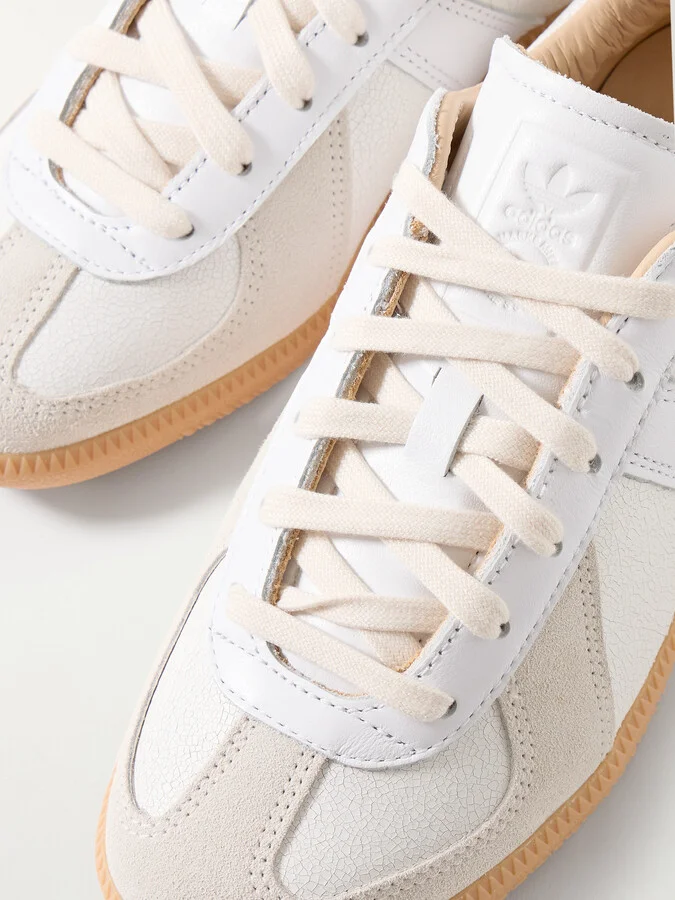 adidas Originals - Bw Army Lux Suede-trimmed Paneled Cracked-leather Sneakers - White - Image 4