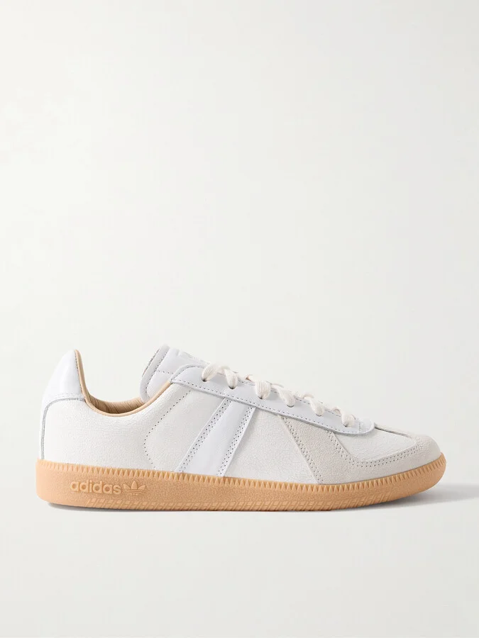 adidas Originals - Bw Army Lux Suede-trimmed Paneled Cracked-leather Sneakers - White