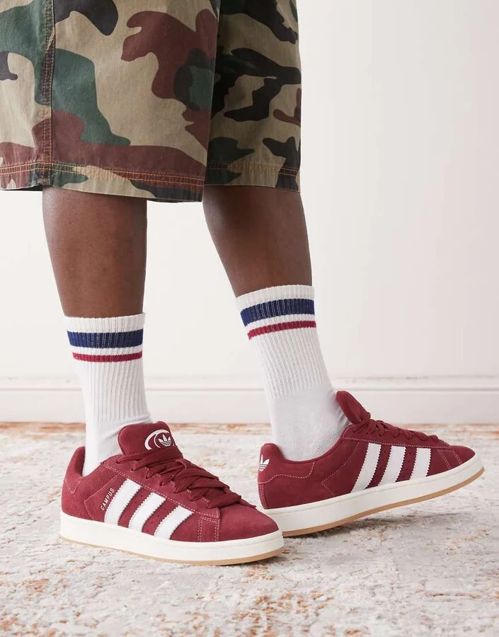 adidas Originals Campus 00s sneakers in burgundy and white