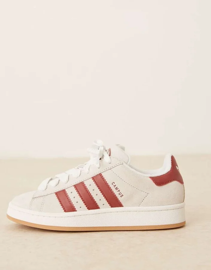 adidas Originals Campus 00s sneakers in white and burgundy - Image 2