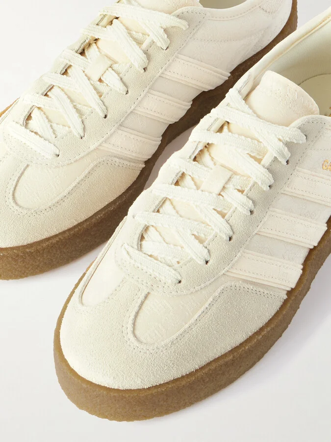 adidas Originals - + Clot Gazelle Suede-trimmed Jacquard Sneakers - Cream - Image 4
