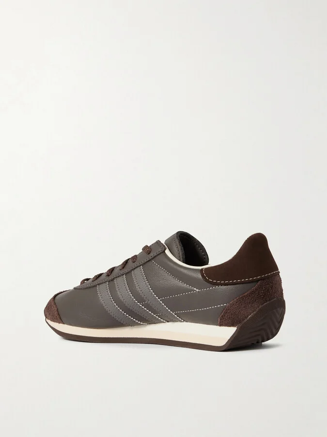 adidas Originals - Country Og Suede-trimmed Leather Sneakers - Gray - Image 3