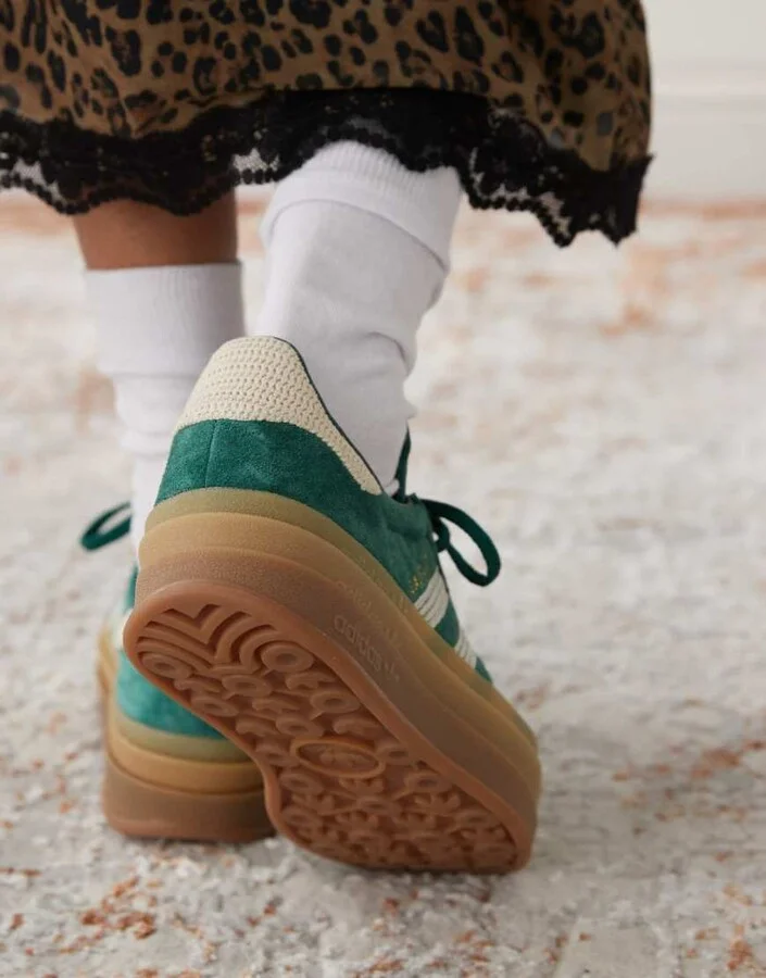 adidas Originals Gazelle Bold sneakers in collegiate green - Image 3