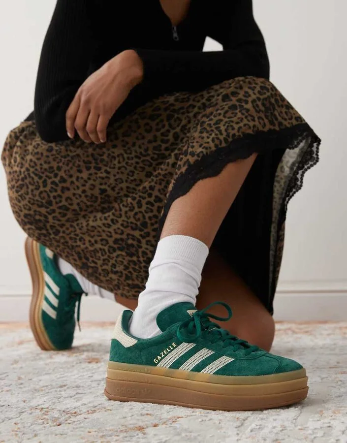 adidas Originals Gazelle Bold sneakers in collegiate green