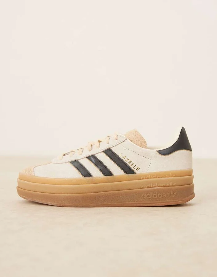adidas Originals Gazelle Bold sneakers in cream and black - Image 2