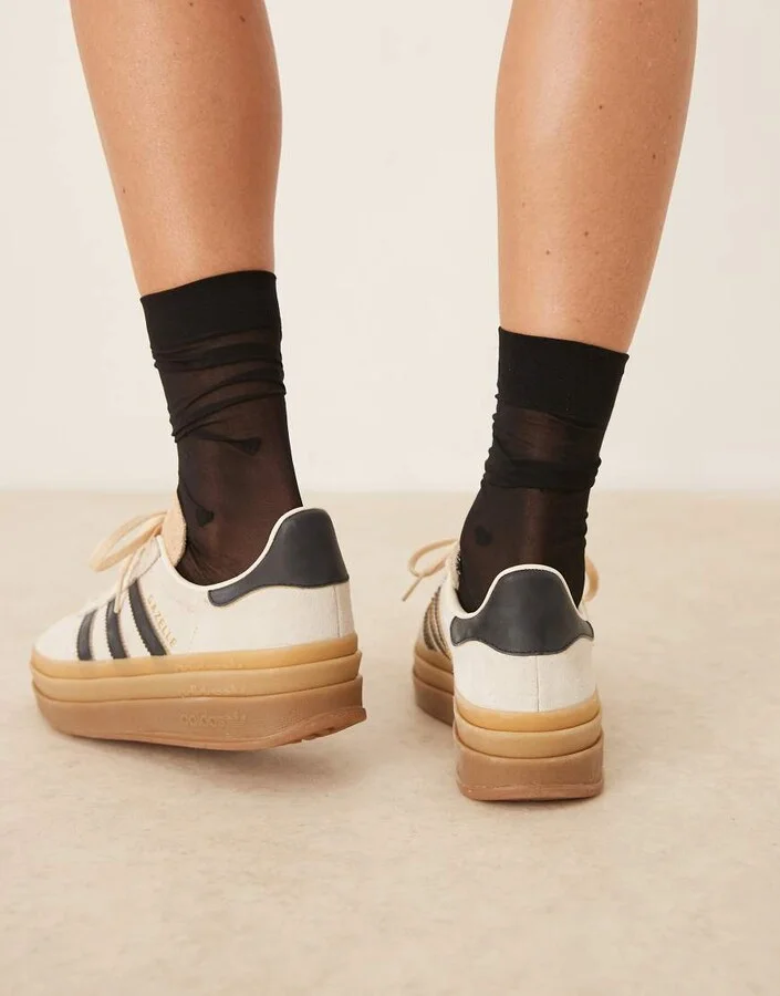 adidas Originals Gazelle Bold sneakers in cream and black - Image 3