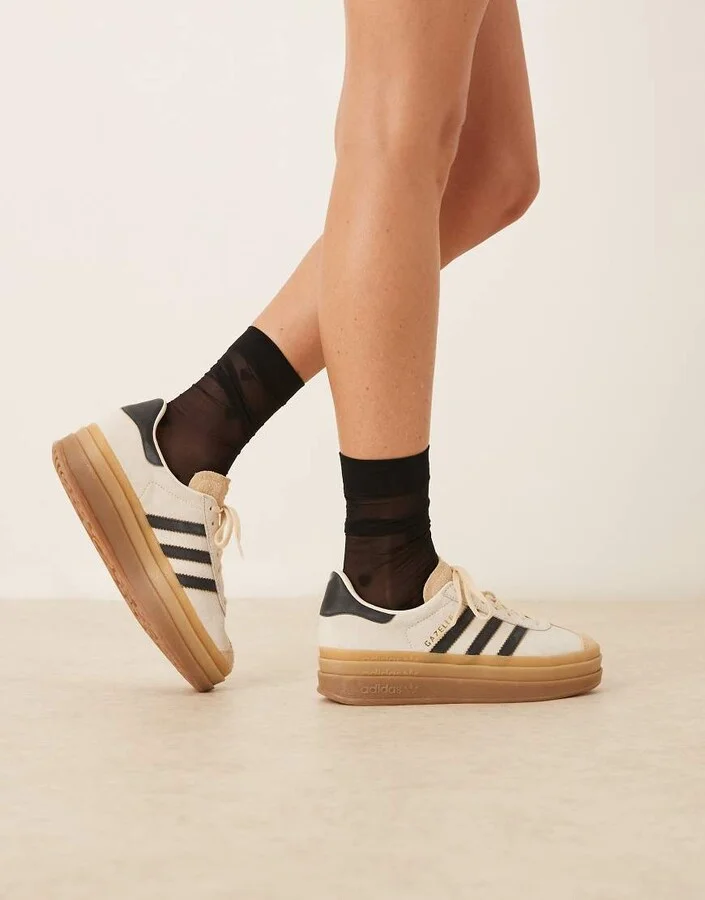 adidas Originals Gazelle Bold sneakers in cream and black