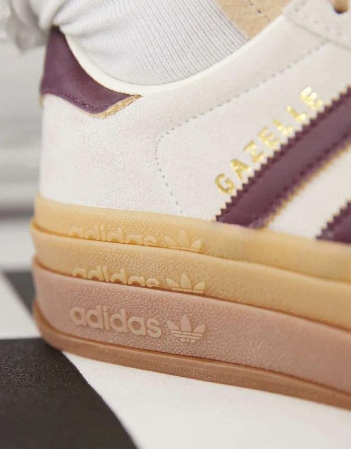 adidas Originals Gazelle Bold sneakers in cream and burgundy - Image 4