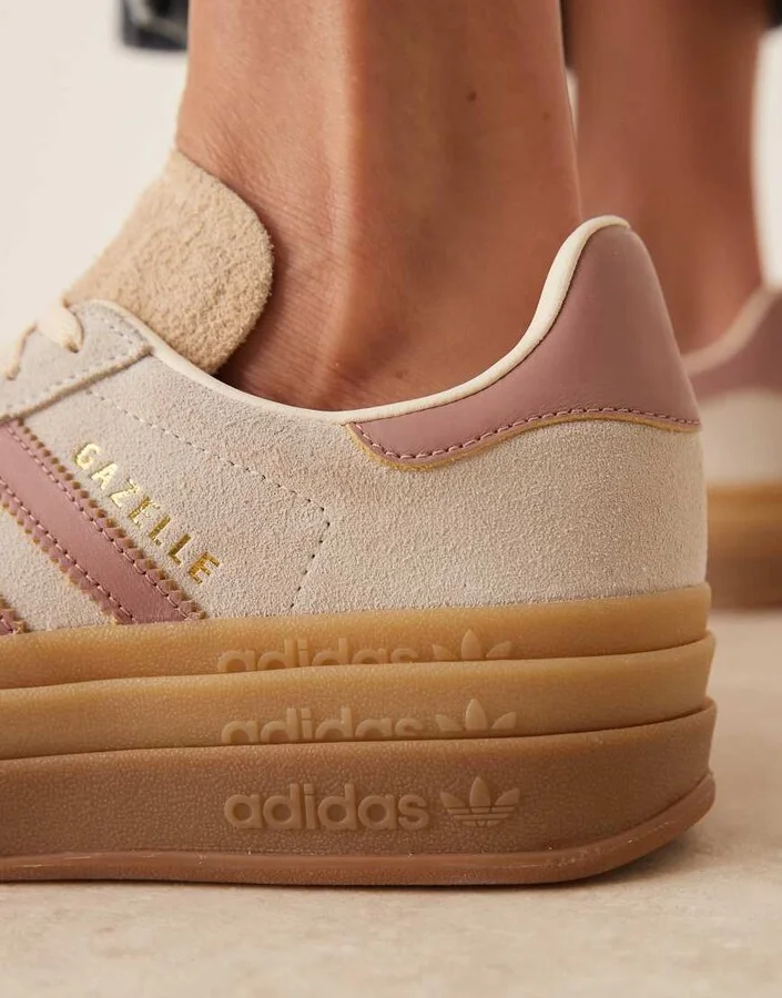adidas Originals Gazelle Bold sneakers in cream and pink - Image 4