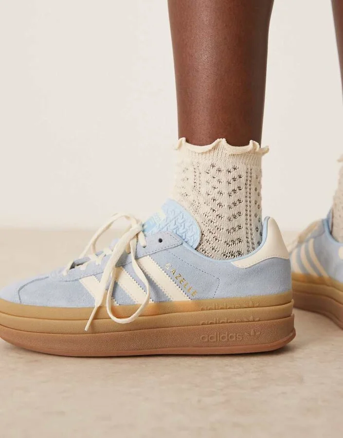 adidas Originals Gazelle Bold sneakers in light blue - Image 3
