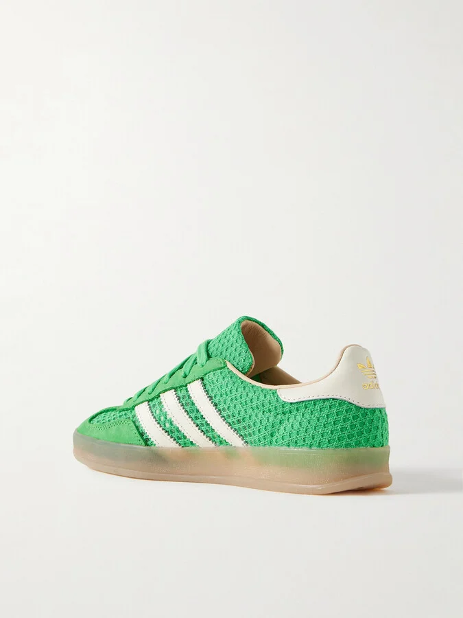adidas Originals - Gazelle Indoor Crocheted Sneakers - Green - Image 3