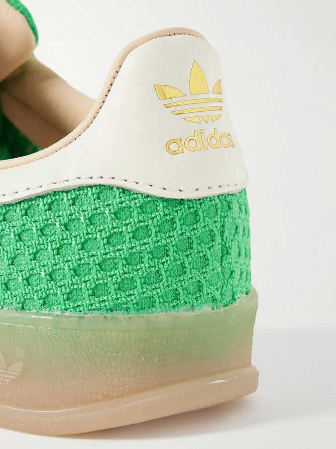 adidas Originals - Gazelle Indoor Crocheted Sneakers - Green - Image 4