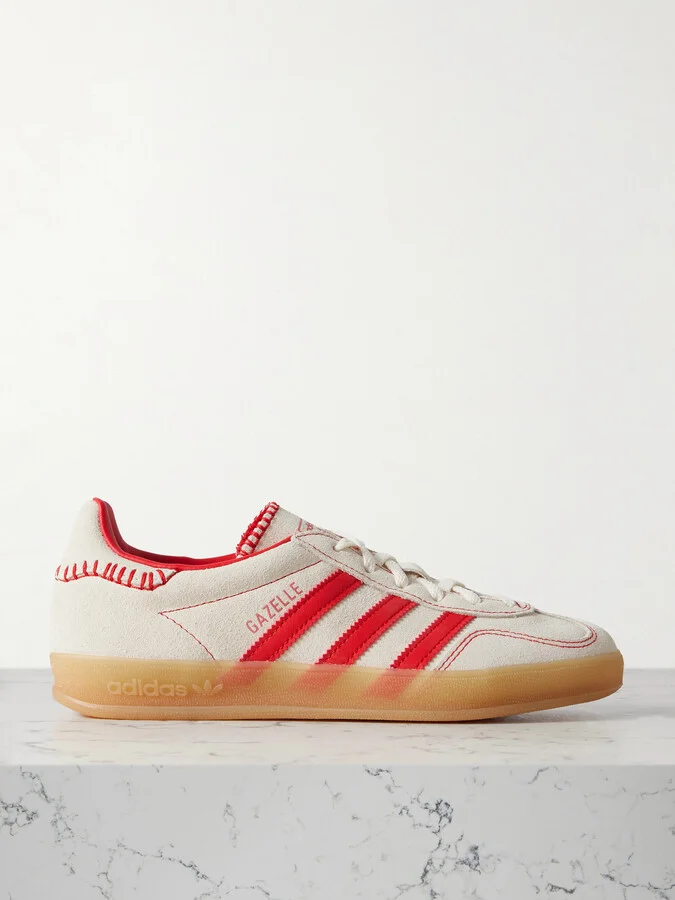 adidas Originals - Gazelle Indoor Leather-trimmed Suede Sneakers - Neutrals