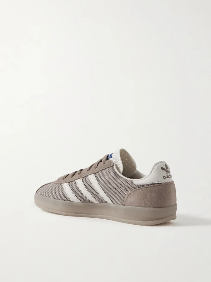 adidas Originals - Gazelle Indoor Pro Suede And Leather-trimmed Mesh Sneakers - Neutrals - Image 3