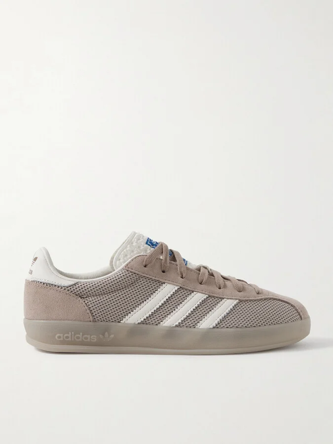 adidas Originals - Gazelle Indoor Pro Suede And Leather-trimmed Mesh Sneakers - Neutrals