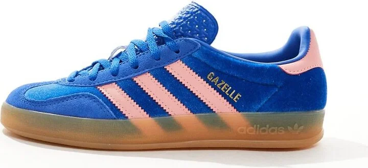 adidas Originals Gazelle Indoor sneakers in blue and pink - Image 2